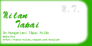 milan tapai business card